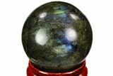 Flashy, Polished Labradorite Sphere - Great Color Play #105738-1